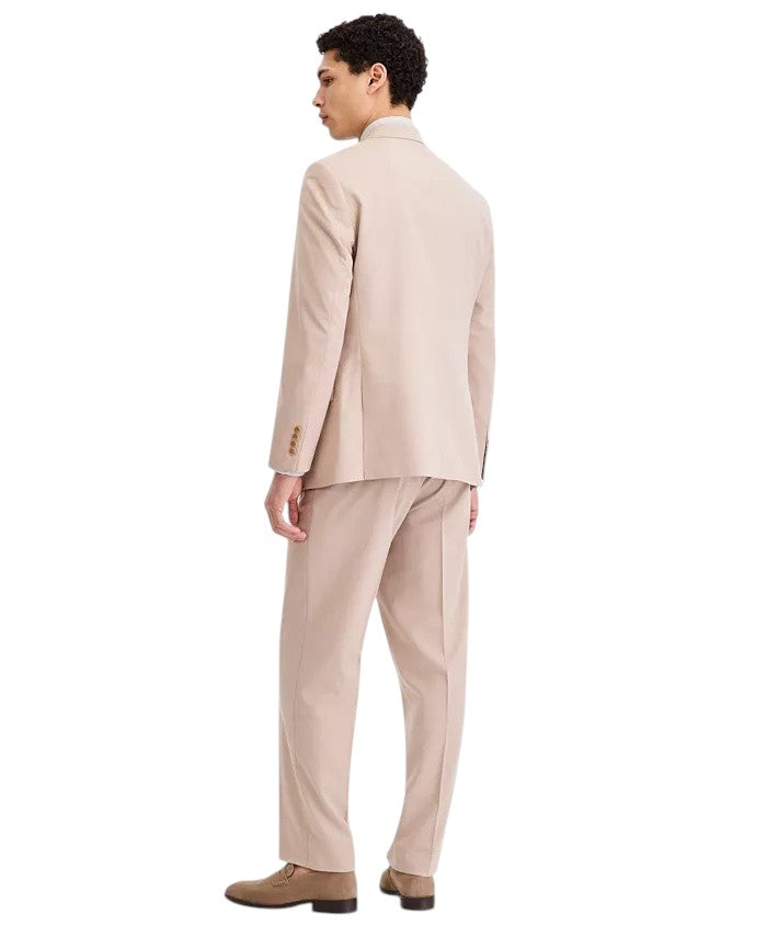 Nautica Mens Modern fit 2 Piece Suit 46 L Pants 40 / 34 Tan Solid