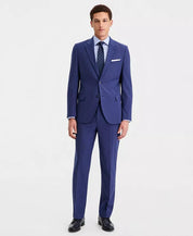 Nautica Mens Modern fit 2 Piece Suit 42 S Pants 36 / 30 Blue Striped