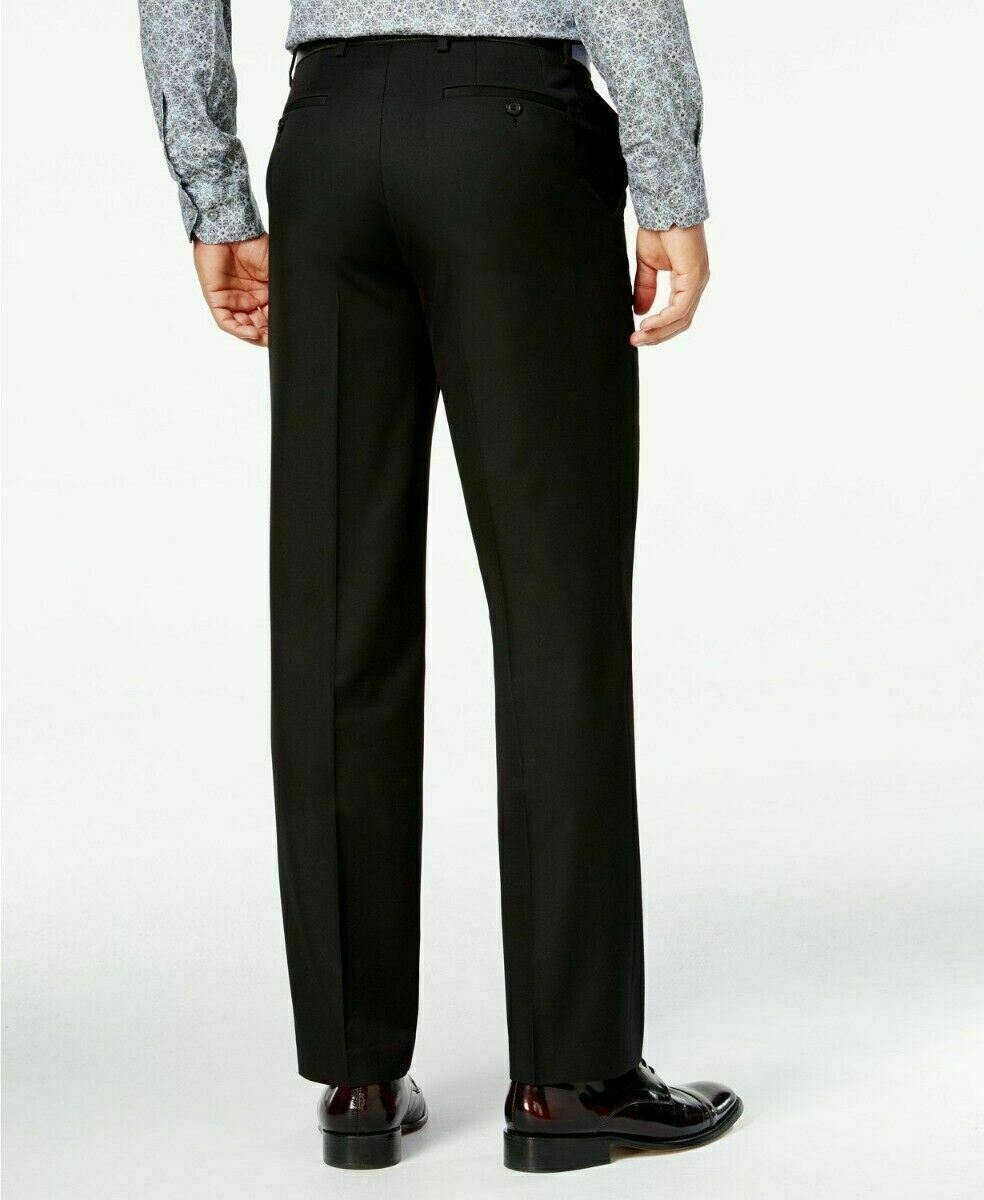 Sean John Men's Black Solid Dress Pants 40 x 32 Classic-Fit