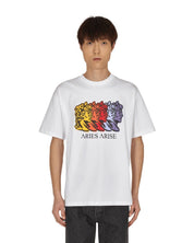 Aries Men's Tee Shirt White Size Large Roman Heads Cotton Crewneck