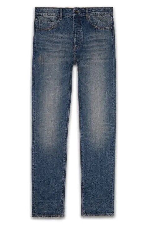 SIX WEEK RESIDENCY Jeans Mens Dirty Indigo Size 36 Blue Slim Straight Leg Cactus