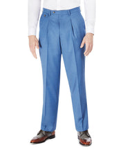 Tayion Collection Men's Dress Pants 30 x 32 Blue Solid Classic-Fit Wool