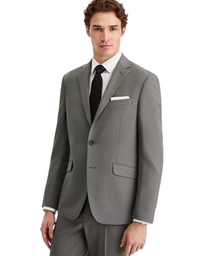Kenneth Cole Mens Slim fit 2 Piece Suit 38 S Pants 31 / 32 Green Solid