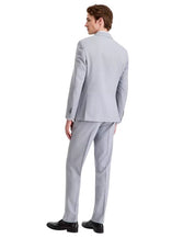 Kenneth Cole Mens Slim fit 2 Piece Suit 40 R / 33 Waist Light Grey Solid