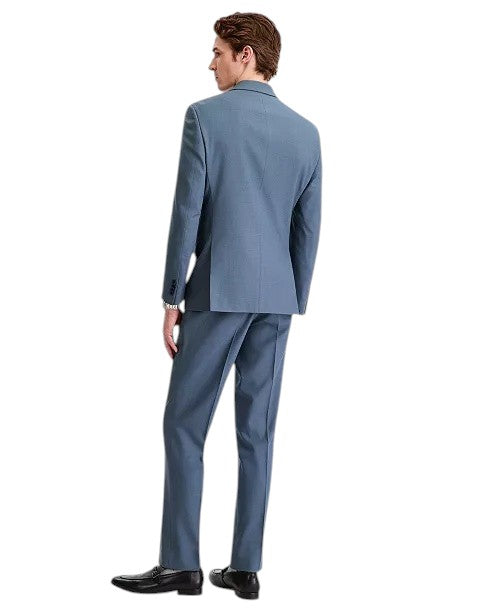 Kenneth Cole Mens Slim fit 2 Piece Suit 36 R / 29 Waist Blue Solid