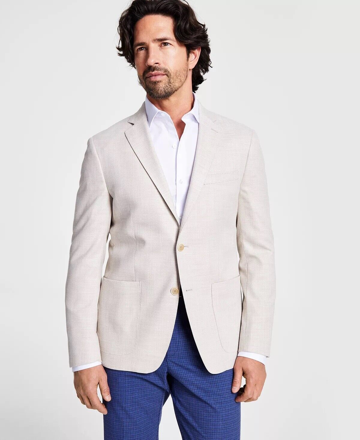 CALVIN KLEIN Men's Sport Coat Tan 40L Slim-Fit