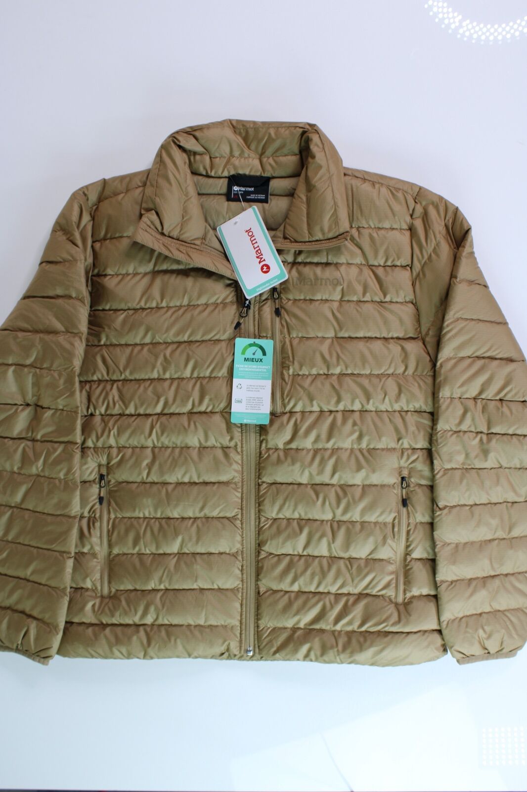 Marmot Men's HIghlander Down Puffer Jacket Large Shetland Tan