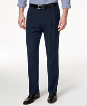 Haggar Mens Classic fit Dress Pants 34 / 32 Navy Blue Solid