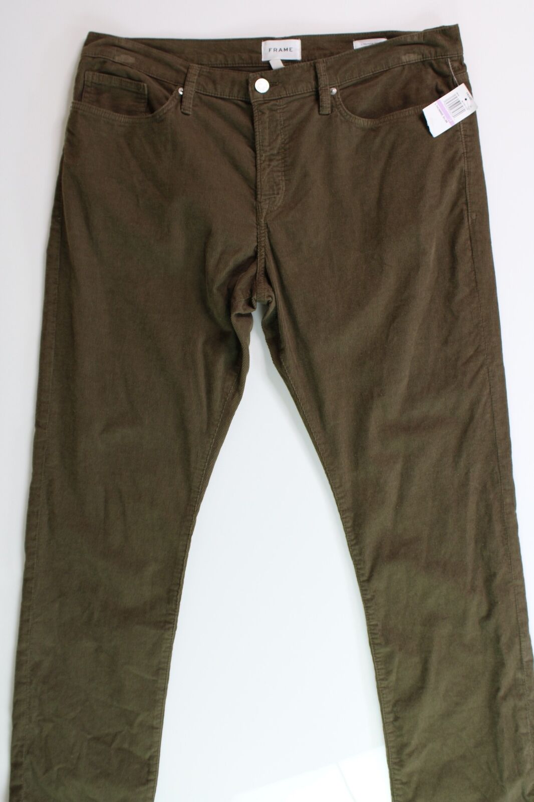 FRAME L'Homme Mens Slim Fit Corduroy Pants 38 x 32 Military Green