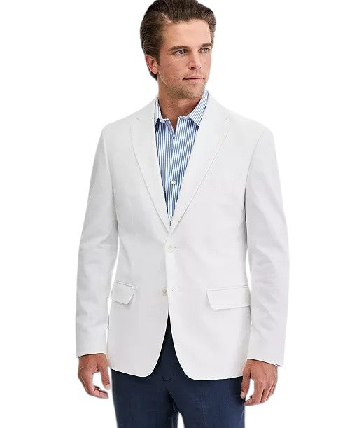 Tommy Hilfiger Mens Modern fit Linen Cotton Sport Coat Blazer 40 R White Solid