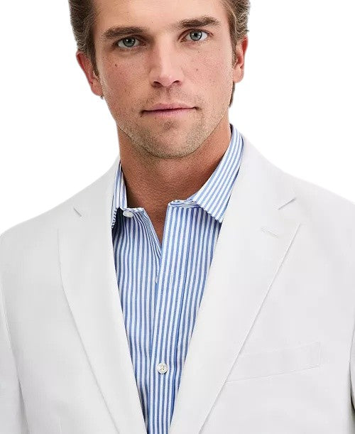 Tommy Hilfiger Mens Modern fit Linen Cotton Sport Coat Blazer 40 R White Solid