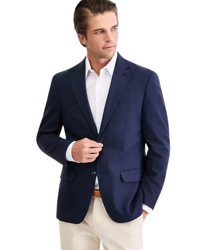 Tommy Hilfiger Mens Modern fit Linen Sport Coat Blazer 42 S Navy Blue Solid