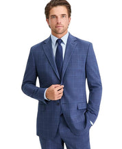Dkny Mens Modern fit 2 Piece Suit 46 R Pants 42 / 32 Blue Plaid