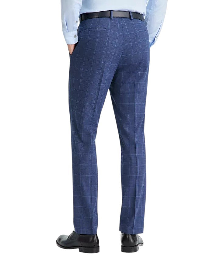 Dkny Mens Modern fit 2 Piece Suit 46 R Pants 42 / 32 Blue Plaid