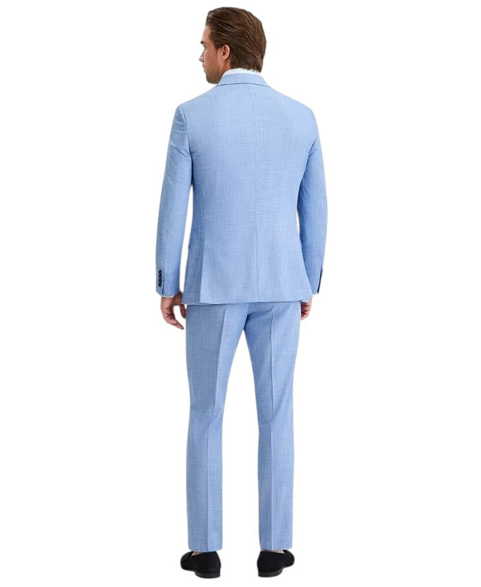 Dkny Mens Modern fit 2 Piece Suit 42 R Pants 35 / 32 Light Blue Solid