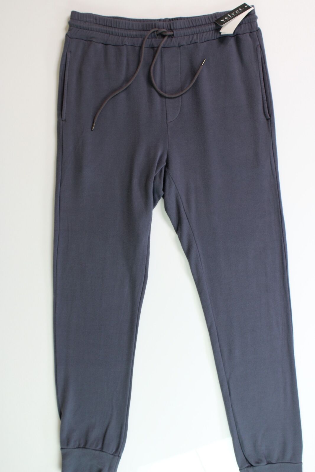 Velvet by Graham & Spencer Lewis Drawstring Jogger Sweat Pants Medium Raven Blue