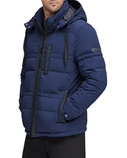 Marc New York Men's Huxley Crinkle Down Jacket XL Removable Hood Ink Blue