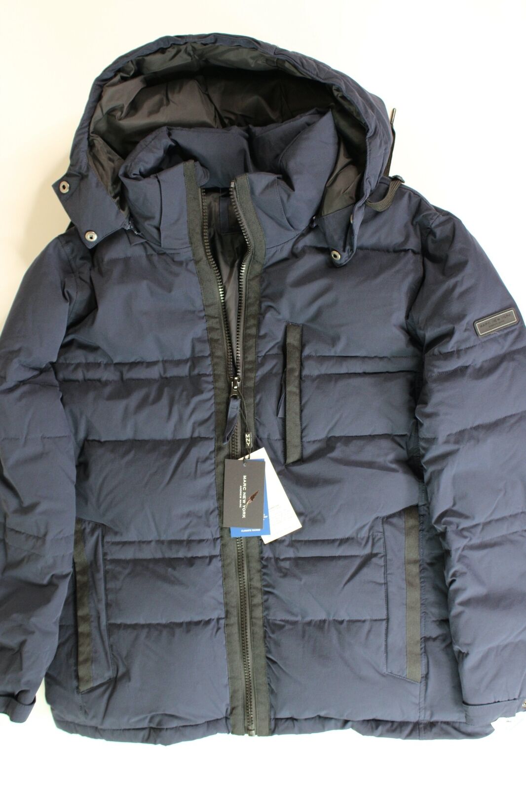 Marc New York Men's Huxley Crinkle Down Jacket XL Removable Hood Ink Blue