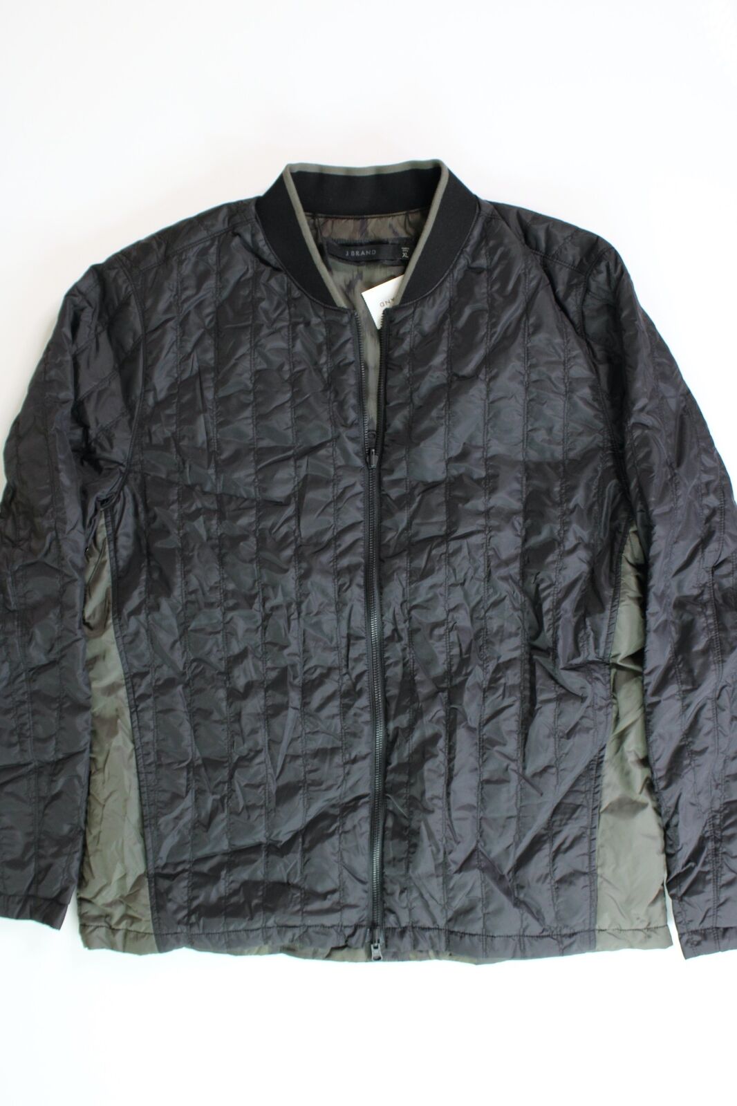 J Brand Mens Dignus Reversible Puffer Jacket XL Green / Black