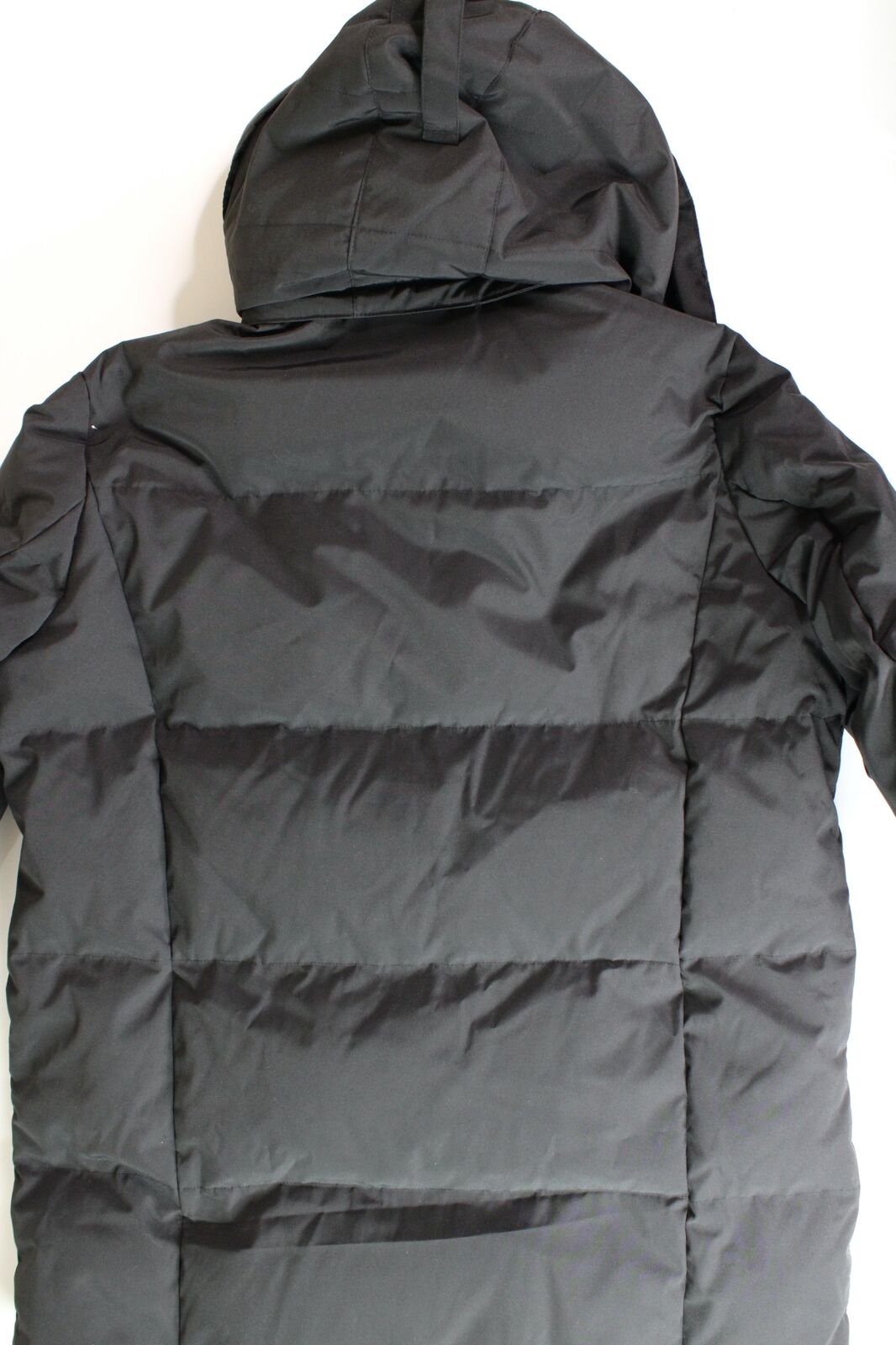 KARL LAGERFELD PARIS Quilted Fleece Lined Hooded Parka Coat XXL Black NO FUR