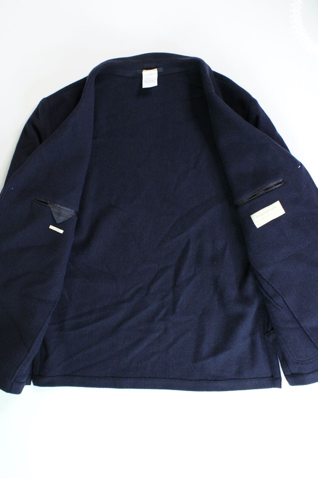 Massimo Alba Mens Wool Navy Herringbone Chore Jacket EU 56 US 46