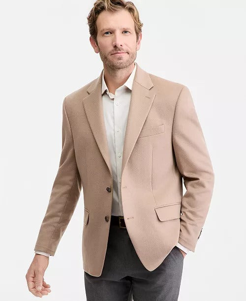 Michael Kors Men's Wool Cashmere Blend Luxury Classic-Fit Sport Coat 46 R Camel