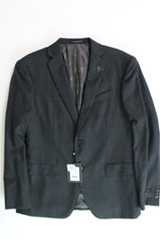 John Varvatos Star USA Mens Tonal Plaid Slim Fit Suit Jacket 46R Dark Green