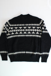 Moncler Mens Geometric Crewneck Sweater Large Black Mohair