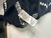 Moncler Mens Geometric Crewneck Sweater 2XL XXL Black Mohair