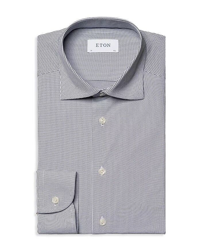 Eton Mens Slim Fit Four Way Stretch Dress Shirt 15 - 38 Navy Blue