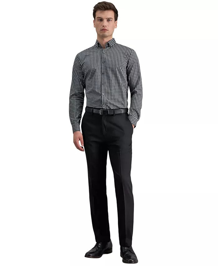 Kenneth Cole Mens Modern fit Dress Pants 32 / 32 Black Solid Stretch