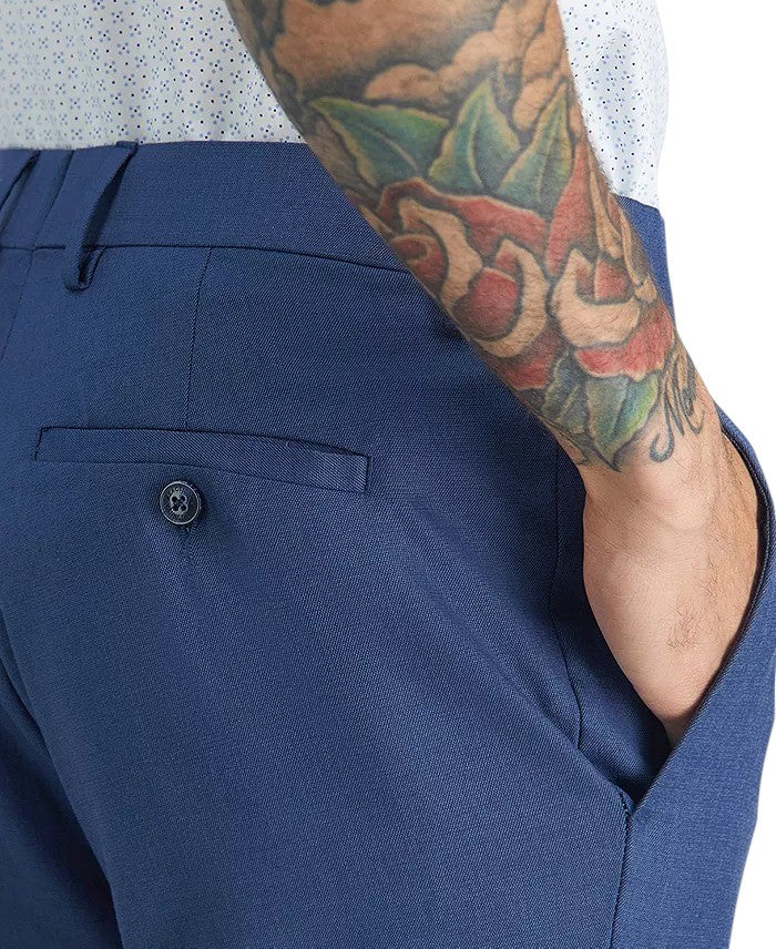 Kenneth Cole Mens Slim fit Dress Pants 40 / 32 Navy  Blue Solid