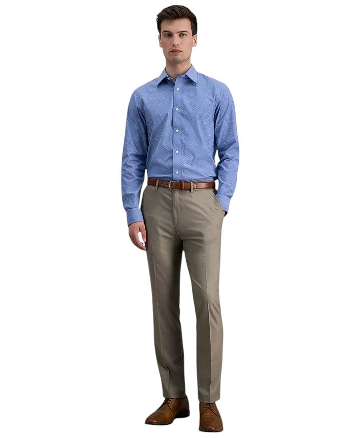 Kenneth Cole Mens Slim fit Dress Pants 33 / 30 Beige Solid