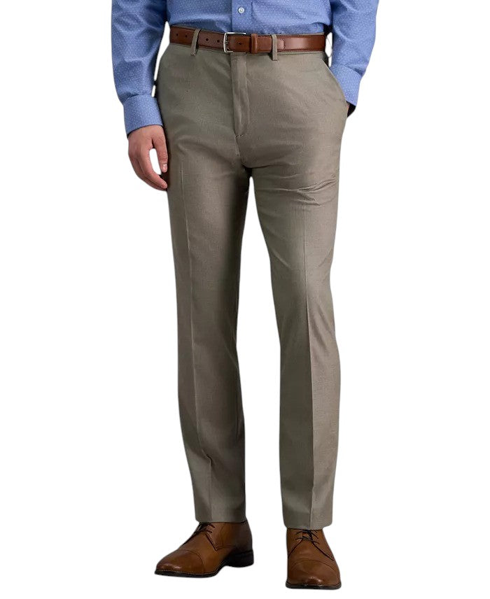Kenneth Cole Mens Slim fit Dress Pants 33 / 30 Beige Solid