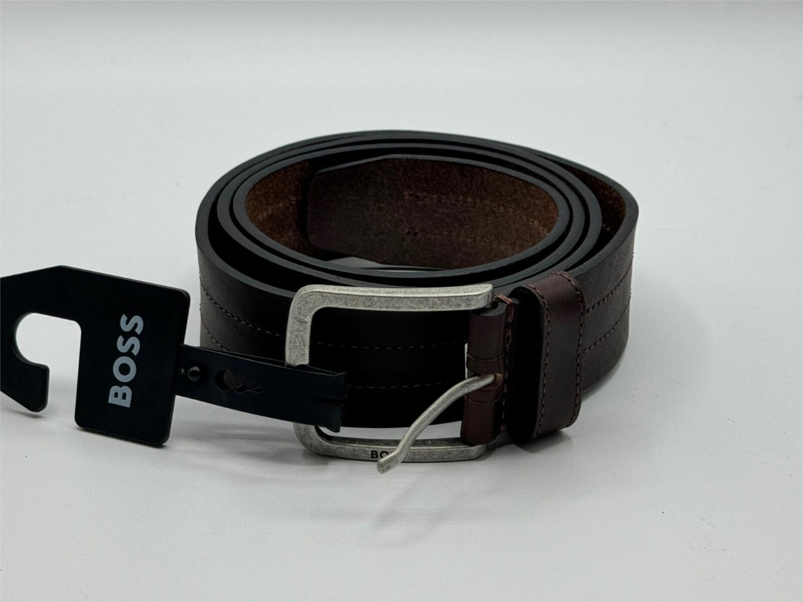 BOSS Hugo Boss Men's Jor Leather Belt Size 42 Brown
