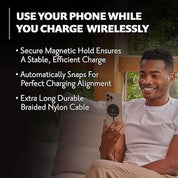 Courant MAG:1 Classics Magnetic Wireless Charger Italian BLACK Leather USB 80$