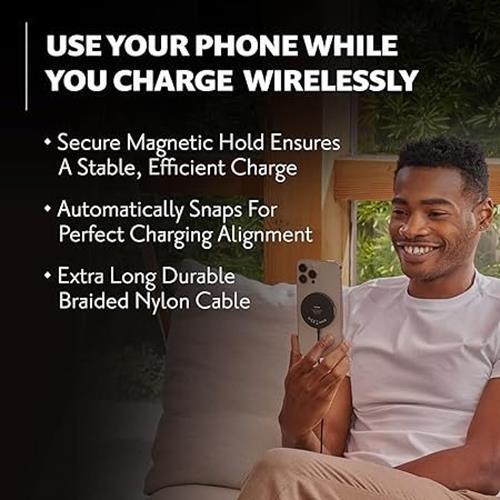 Courant MAG:1 Classics Magnetic Wireless Charger Italian BLACK Leather USB 80$