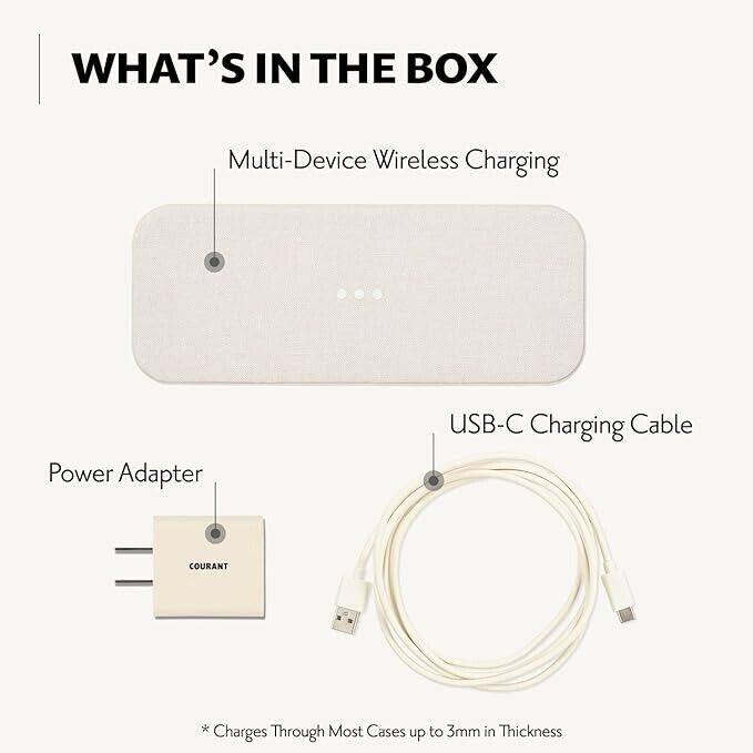 Courant Catch:2 White Leather Multi-Device Wireless Charging Pad USB C MSRP 150$