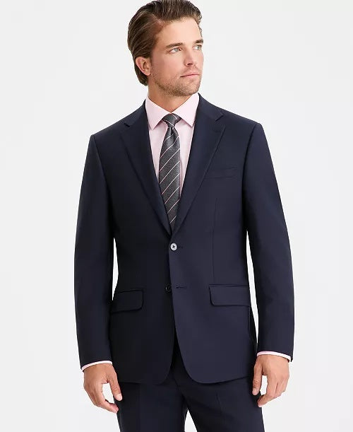 Calvin Klein Mens Slim fit Wool Suit Jacket Blazer 44 L Navy Blue Solid