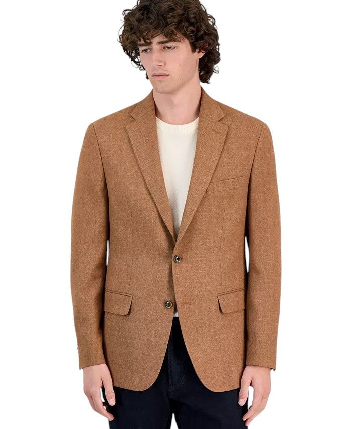 Tommy Hilfiger Mens Modern fit Sport Coat Blazer 48 R Rust Brown Solid