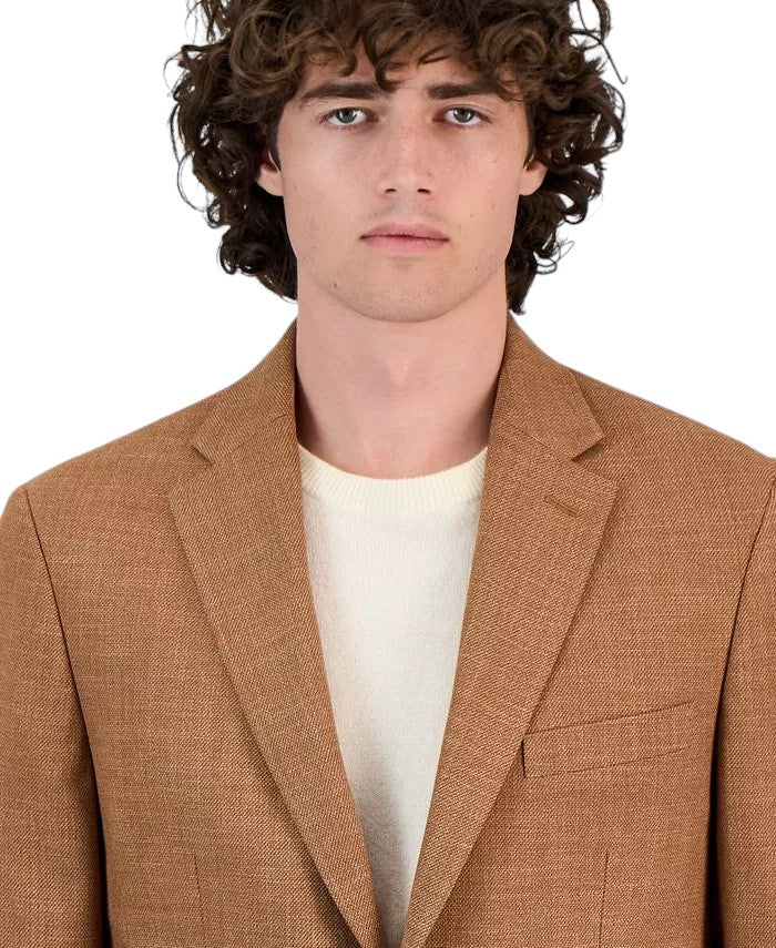Tommy Hilfiger Mens Modern fit Sport Coat Blazer 48 R Rust Brown Solid