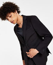 Calvin Klein Men's Skinny-Fit Infinite Stretch Black Suit Jacket 44R Two Button