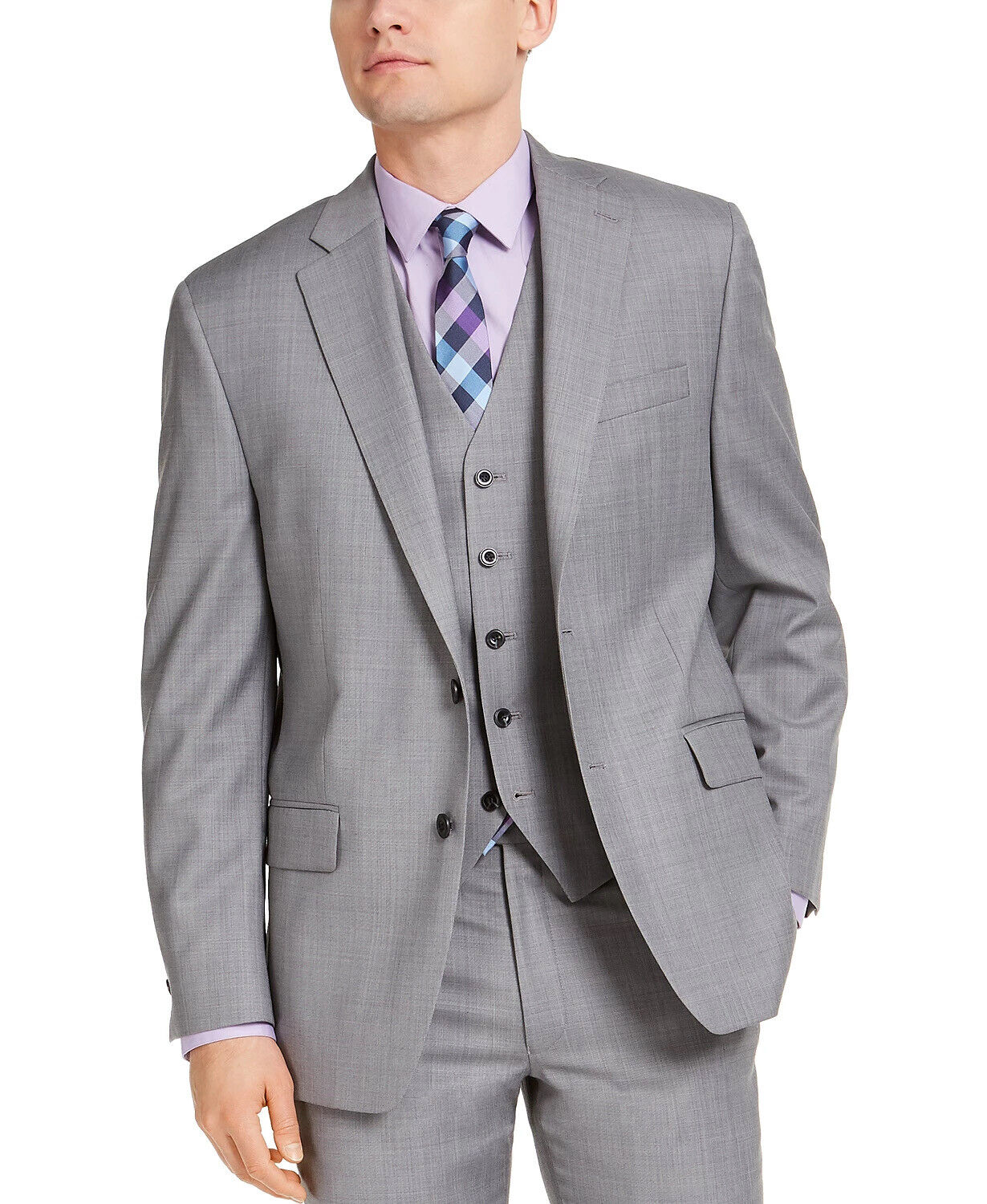 Michael Kors Men's Classic-Fit Airsoft Stretch Suit Jacket 38S Light Gray