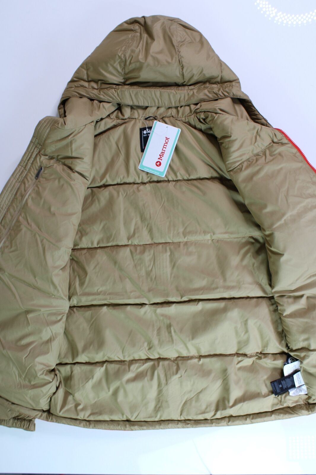 Marmot Men's Guides Down Puffer Jacket 2XL XXL Shetland Tan / Orange