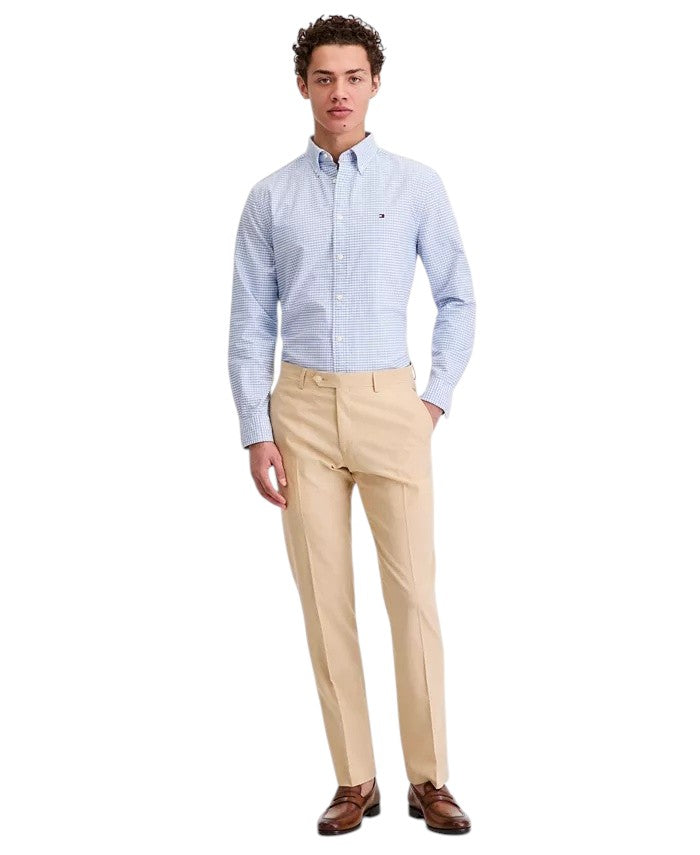 Tommy Hilfiger Mens Modern fit Linen Cotton Dress Pants 33 / 30 Tan Solid