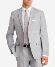 Bar III Men's Slim-Fit Light Grey Chambray Suit Jacket 42R Sport Coat LINEN