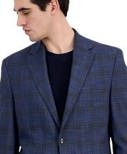 Michael Kors Mens Classic fit Sport Coat Blazer 40 R Navy Blue Plaid