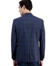 Michael Kors Mens Classic fit Sport Coat Blazer 40 R Navy Blue Plaid