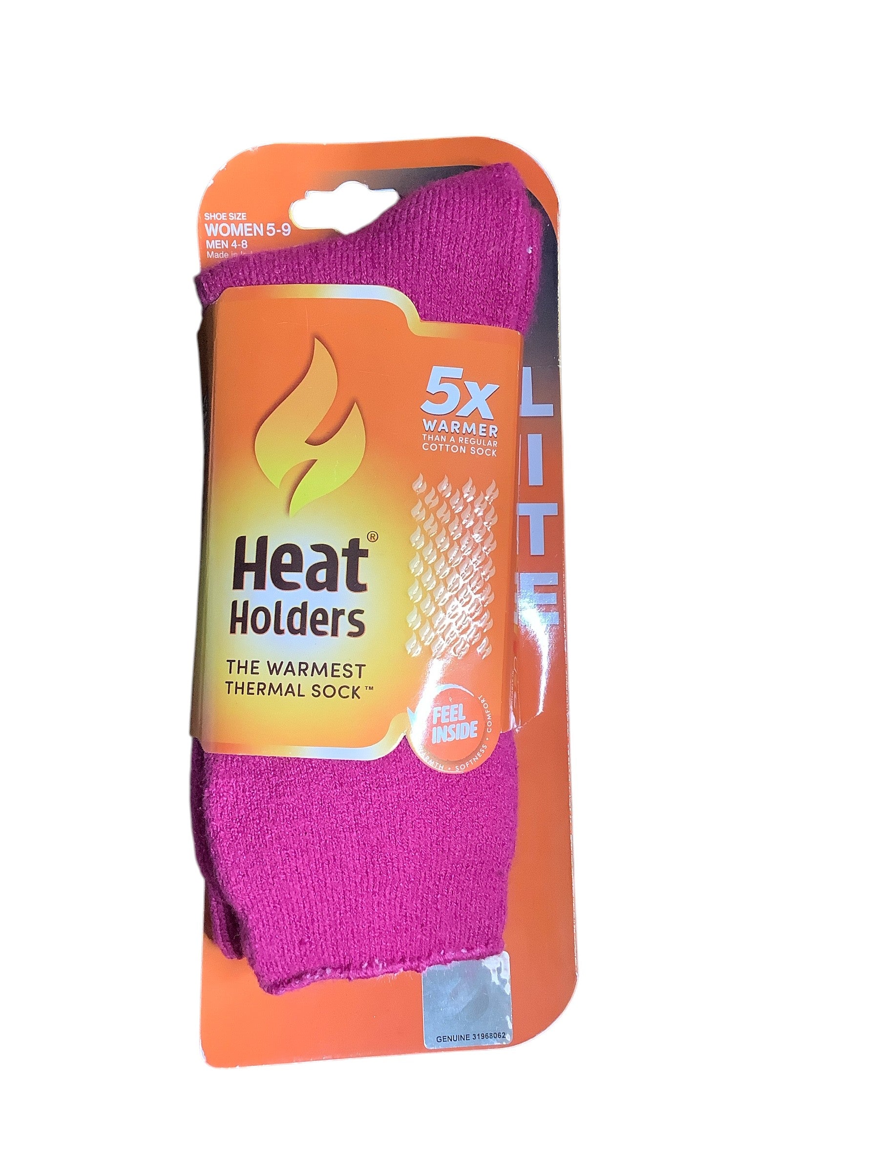 Heat Holders Womens Crew Socks 5-9 Pink Thermal