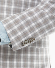 Tommy Hilfiger Men's Modern-Fit Tan & Gray Plaid Blazer 38S Sport Coat